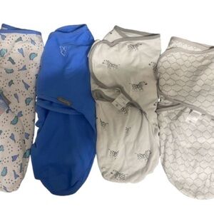 4 pcs for $17 Blue Boys Baby Sleeping Swaddles